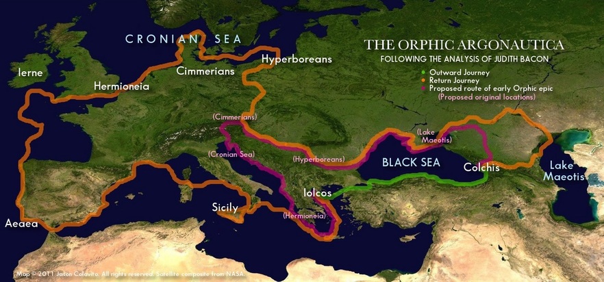 Argonauts route by Bacon