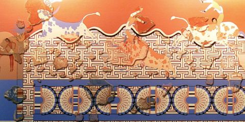 Reconstructed Minoan Fresco from Avaris, Egypt